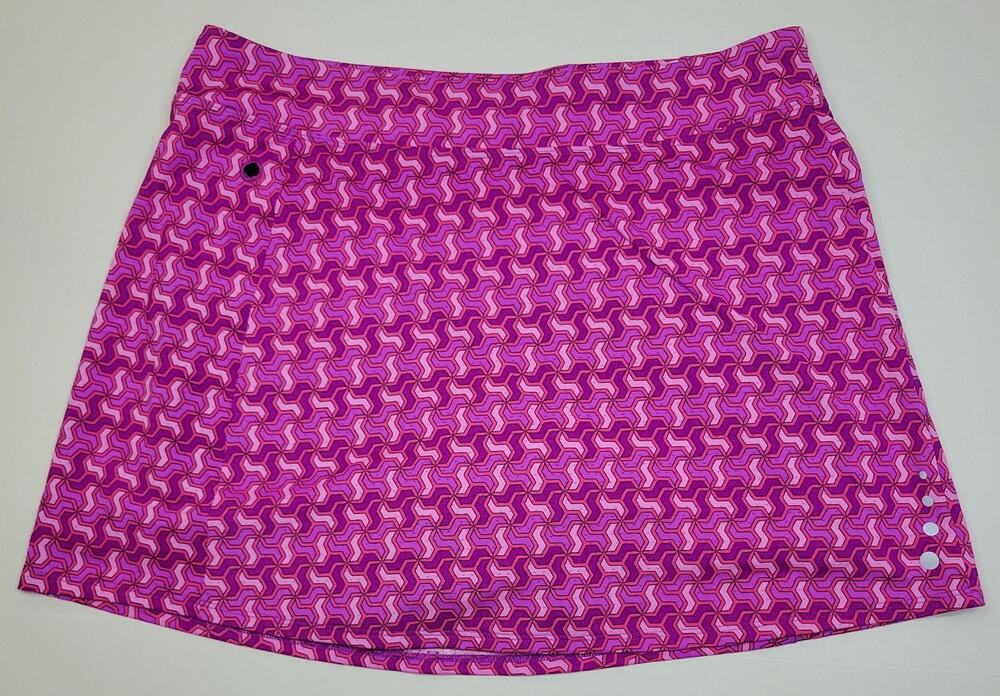 L.L Bean Everyday Performance Tennis Skort Purple Pink Geometric Women's Size M